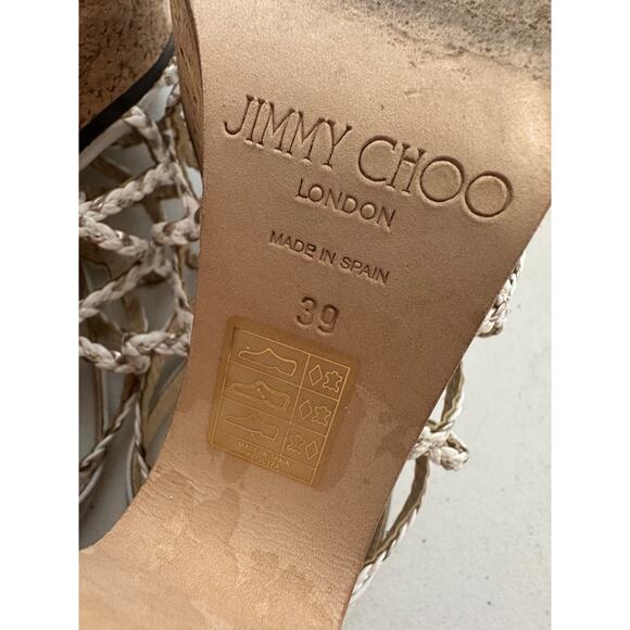 90s Jimmy Choo Dalina Caged Wedge Platform Sandals Size 39 Quiet Luxury 2000s - Picture 8 of 11